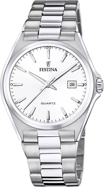 Festina Herrenuhr, Quarz, Edelstahl, 40 mm, Silber, 5 ATM - Bild 1