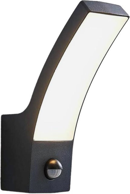 Lindby LED Außenwandleuchte Ilvita in Schwarz aus Aluminium mit Bewegungsmelder und IP54 Schutz - Bild 1