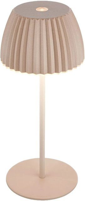 Brilo Akku-Tischleuchte Riffle Mini, dimmbar mit Touch-Funktion, Beige, Durchmesser: 8,5 cm, Höhe: 20 cm - Bild 1