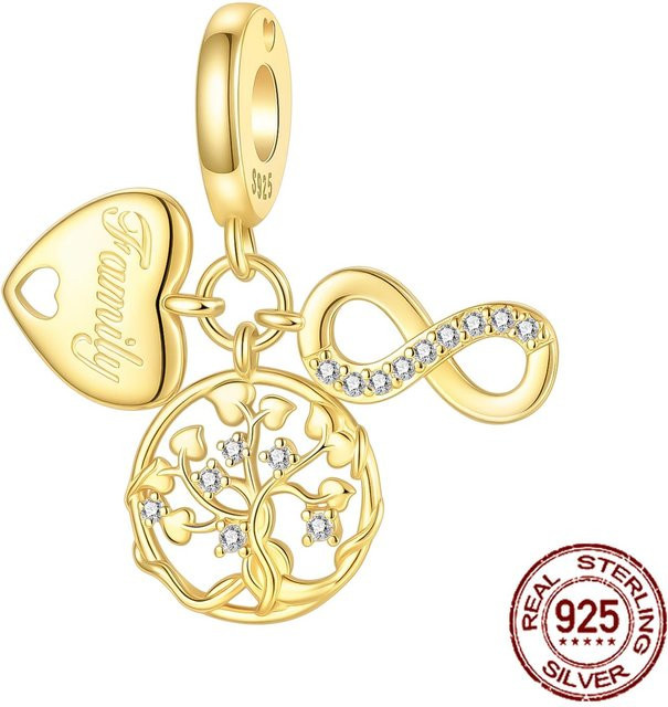 YIRAN Anhänger Charms, Kupfer Goldfarben, Zirkonia, Damen - Bild 1