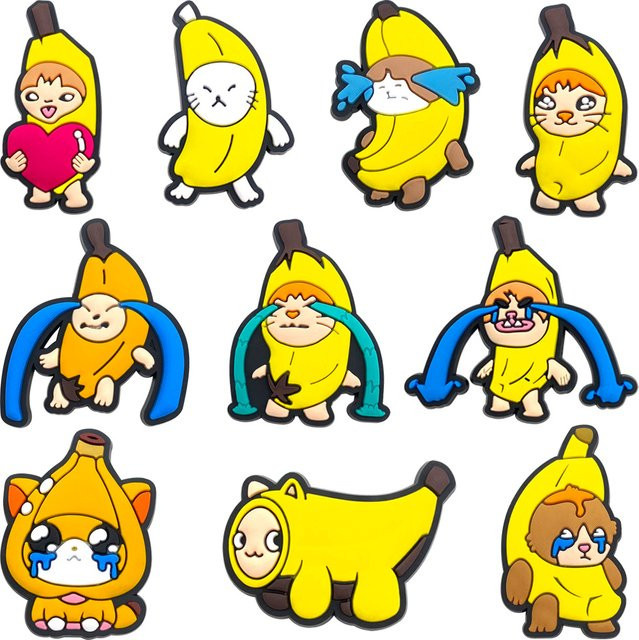 Potdemiel Schuh Charm, Banane Cartoon, Kinder - Bild 1