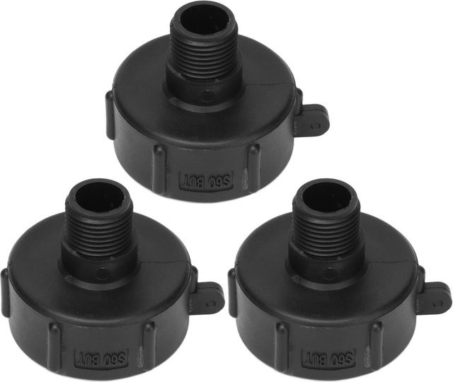 3 Stück IBC Tankanschluss Ablaufadapter mit G34 Gewinde aus schwarzem ABS Kunststoff von TOMTOP JMS - Bild 1