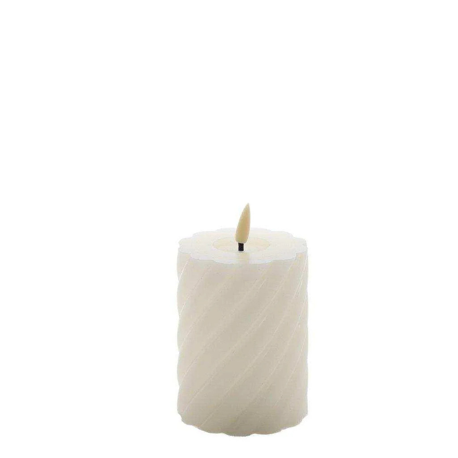 Mansion atmosphere LED-Kerze Swirl in Elfenbein, Höhe: 7,5 cm, Durchmesser: 10 cm - Bild 1