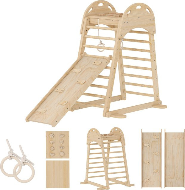 Aosom Montessori Kletterdreieck, Kletterrahmen aus Holz, ab 1,5 Jahre - Bild 1