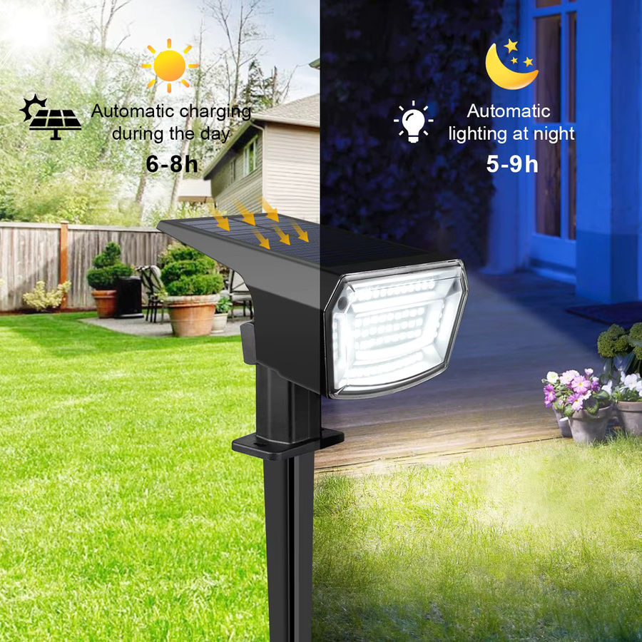 Gyarfas LED Solar-Flutlicht in Schwarz mit 1200 mAh Akku, wasserdichte Strahlerlampe für Garten und Weg - Bild 4