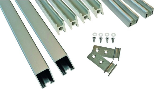 T & J HPL-Steckzaun-Leistenset in Silber, coextrudiert mit Aluminium - Bild 1