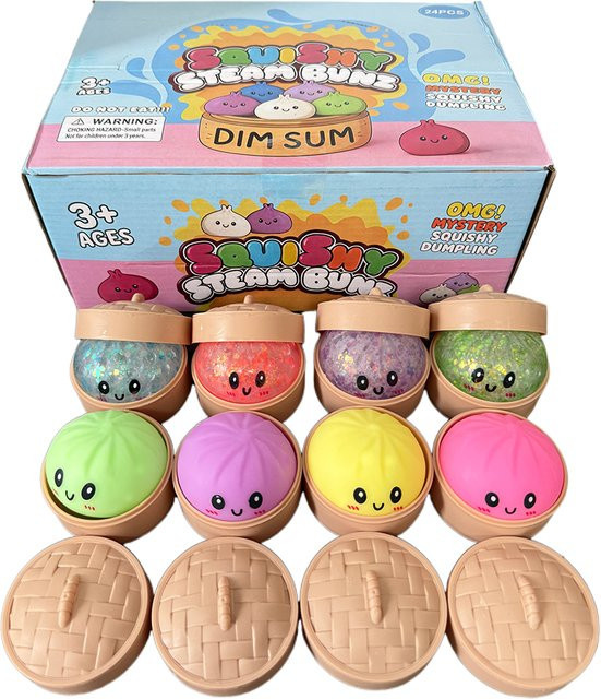 Bandai Heißer Glitzer-Dumpling-Squishy, Sensorisches Quetschspielzeug mit Box - Bild 1