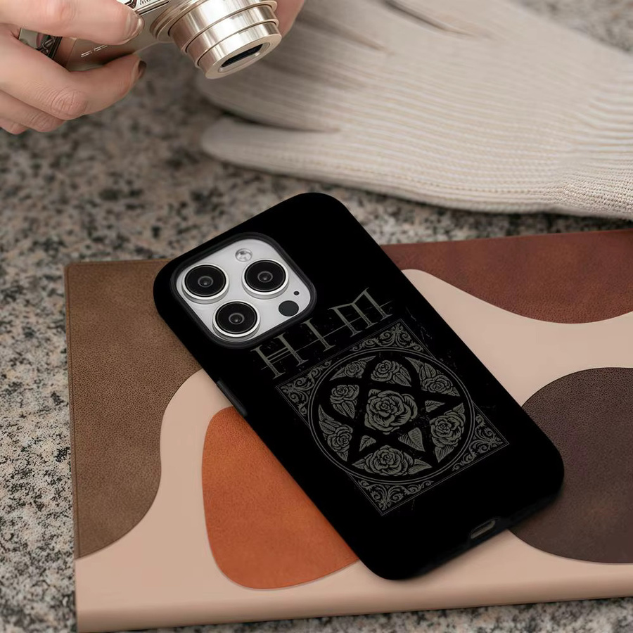 Ville Valo H-HIM22 Handyhülle für iPhone 17 16 15 14 13 12 Pro Max Plus glänzende HD-Doppelschicht-Flüssighartschale in Schwarz oder Weiß - Bild 4