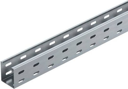 OBO Bettermann Kabelrinne 6047600, Farbe: Silber, B/H/L: 50,00 mm x 60,00 mm x 3 m - Bild 1