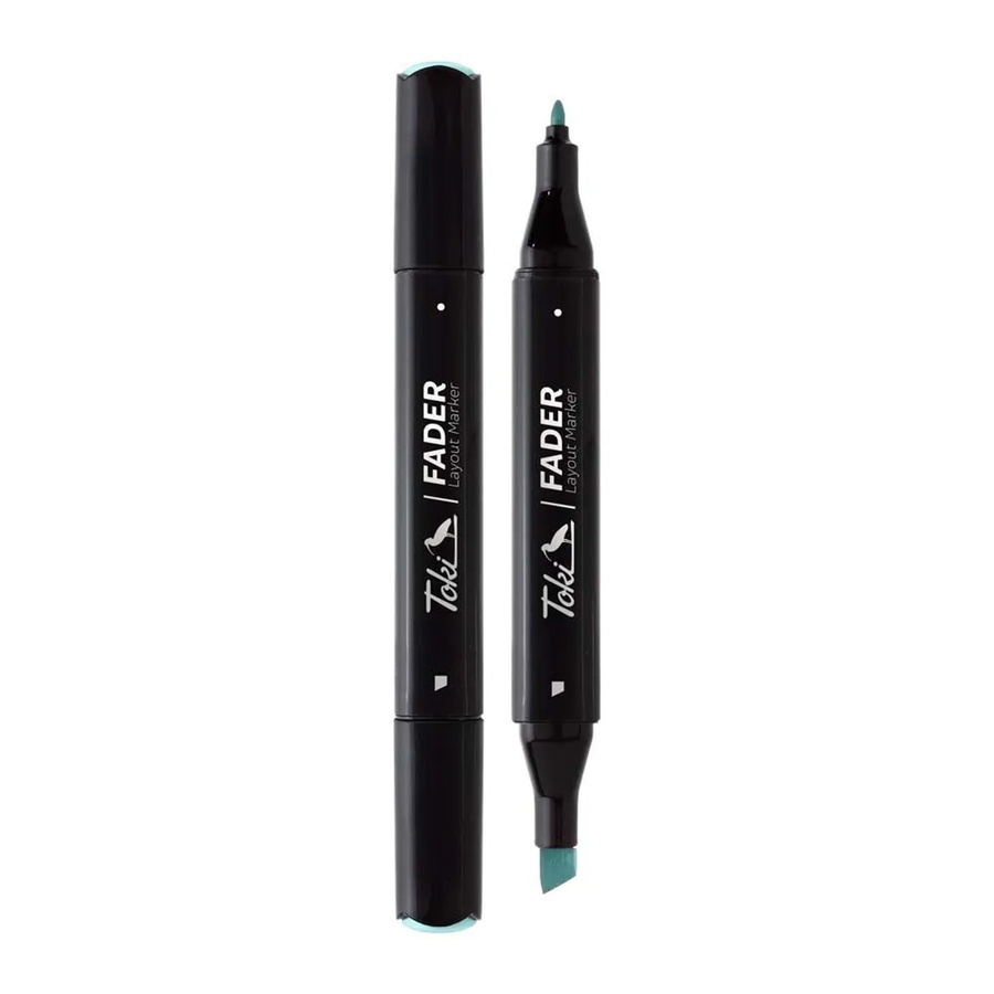 Toki Marker Fader mit 66 Farben in Pebble Blue und Chisel-Spitze - Bild 2