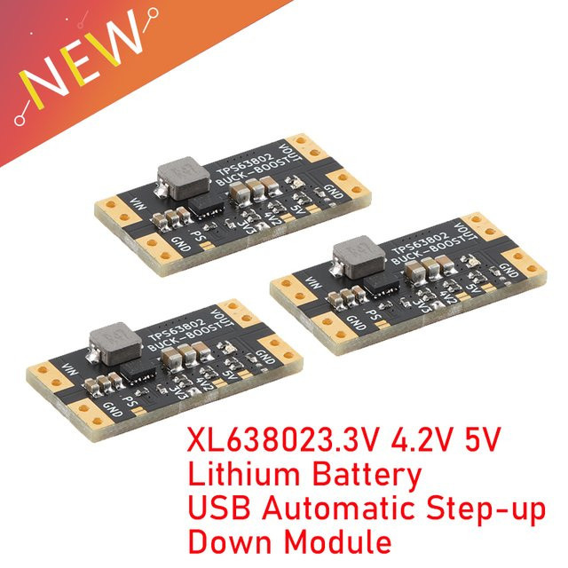 XL63802 Step Up Down Power Modul USB-C Automatischer Spannungsregler Boost Buck Board Schwarz - Bild 1