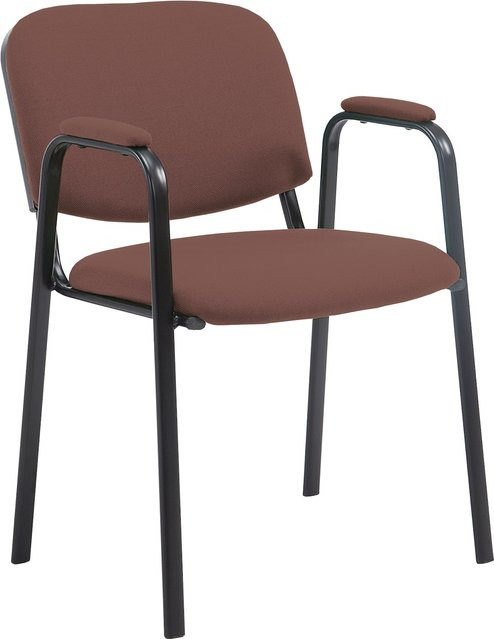 CLP Konferenzstuhl Ken Pro Stapelstuhl mit Armlehnen, gepolsterter Stoffbezug, schwarzes Metallgestell, belastbar bis 150 kg - Bild 1