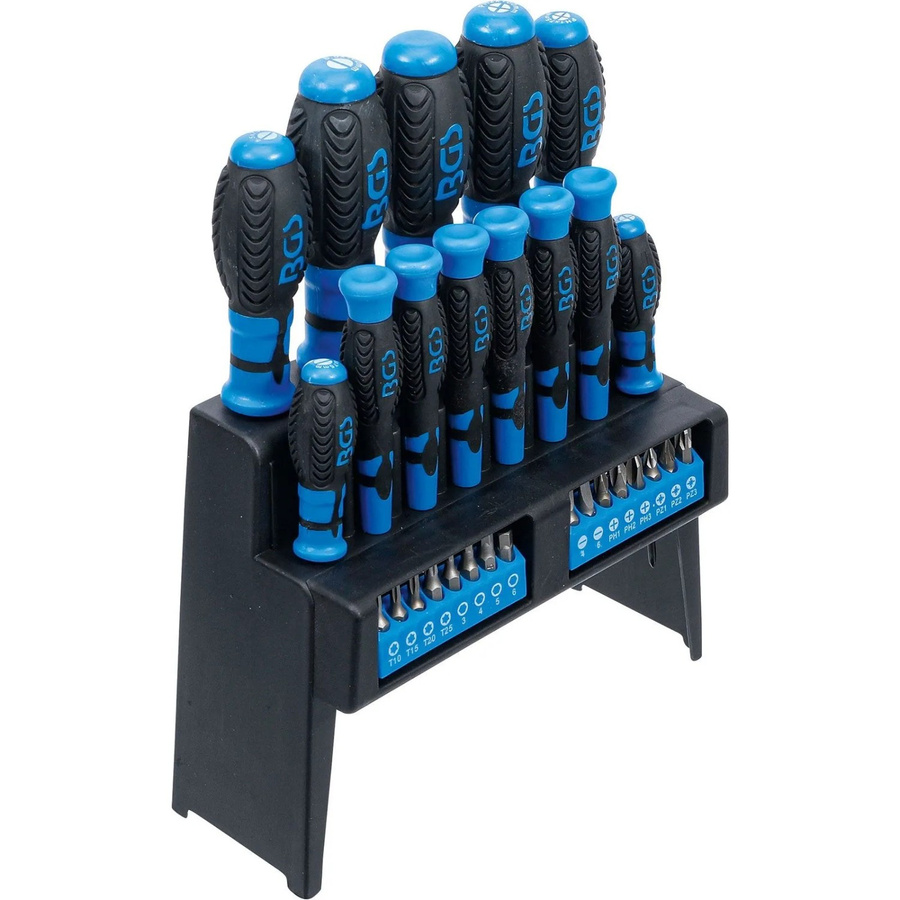 BGS Schraubendreher-Set mit 29-teiligem Bit-Sortiment im blauen Kunststoffständer 6825 - Bild 2