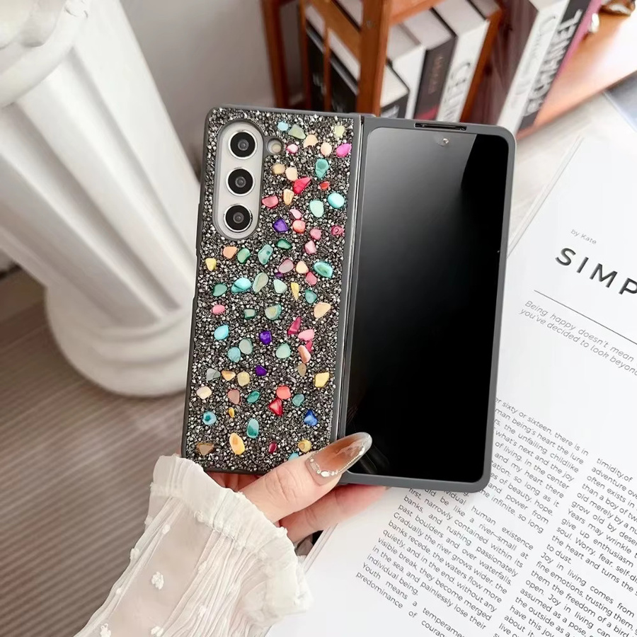 Glitzernde und stoßfeste Handyhülle aus TPU für Samsung Galaxy Z Fold 7, 6, 5, 4, 3 in Purple inklusive Schutzfolie - Bild 2