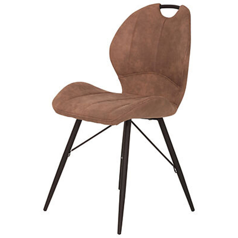 2er Set Stühle Hela in Braun aus Microfaser mit modernem Design, B/H/T: 50 x 86 x 56 cm - Bild 4