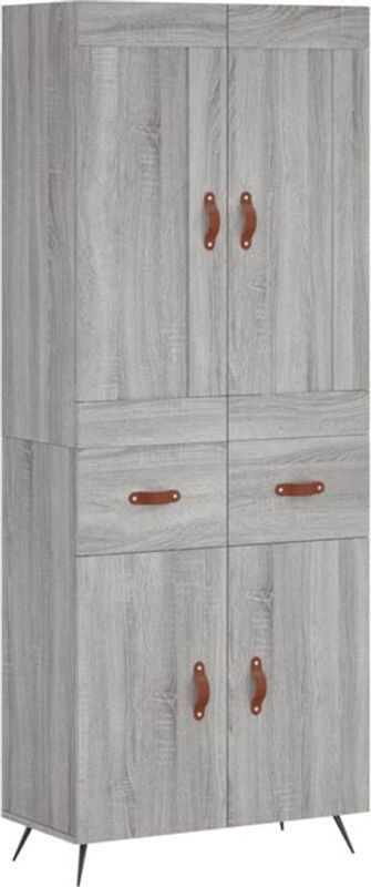 Vidaxl Highboard in Grau im skandinavischen Design aus Holzwerkstoff, B/T/H: 69,5 x 34 x 180 cm - Bild 1