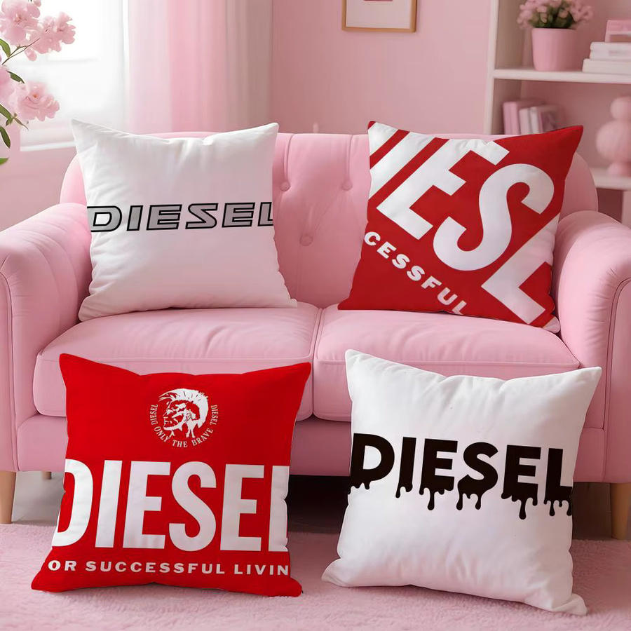 D-DIESEL Kissenbezug in Weiß mit grafischem Design und verdecktem Reißverschluss, B/T/H: 30 x 30 x 30 cm - Bild 3