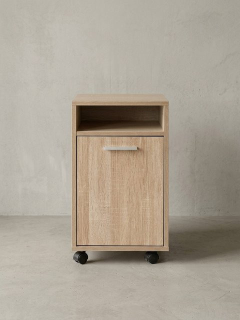 Rollcontainer von KADIMA DESIGN mit Schubladen, Tür und Ablage in Sonoma Eiche, B/T/H: 33 x 38 x 60 cm - Bild 1