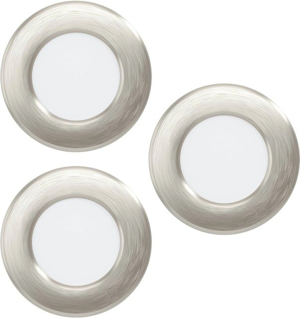 Eglo LED-Einbauspot Fueva 5 in Nickelfarben Matt mit warmweißem Licht, 3er-Set, Durchmesser: 8,5 cm - Bild 1