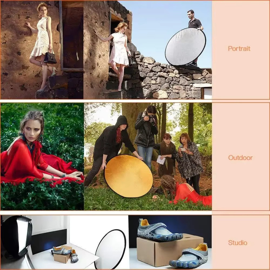 Abelarde 2-in-1 Runder Fotografie-Reflektor und Lichtdiffusor mit Tragetasche - Bild 3