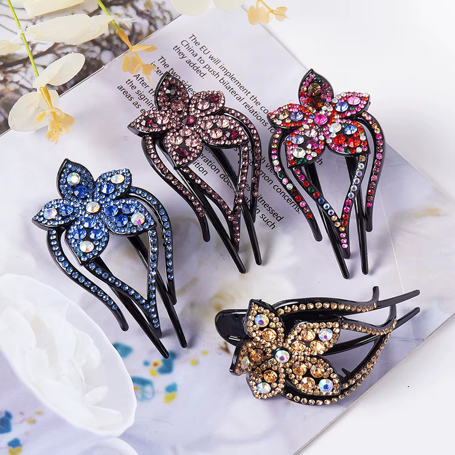 FORWOT Haarnadel Blume, Strass, Damen - Bild 3