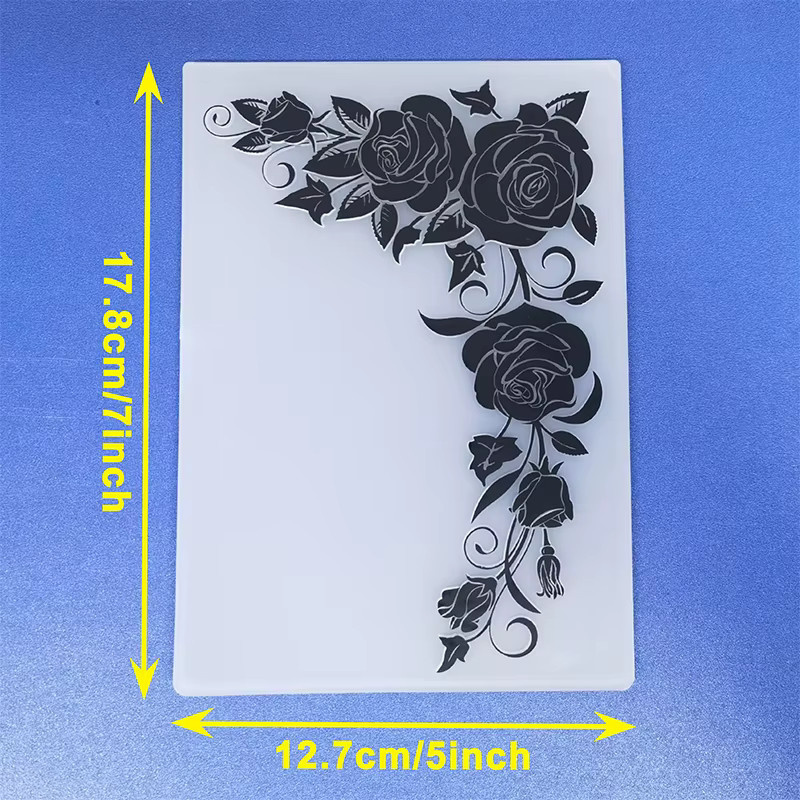 Transparenter 3D-Reliefordner aus Kunststoff mit Rosenecken-Spitzenmuster für Scrapbook und Visitenkarten - Bild 3