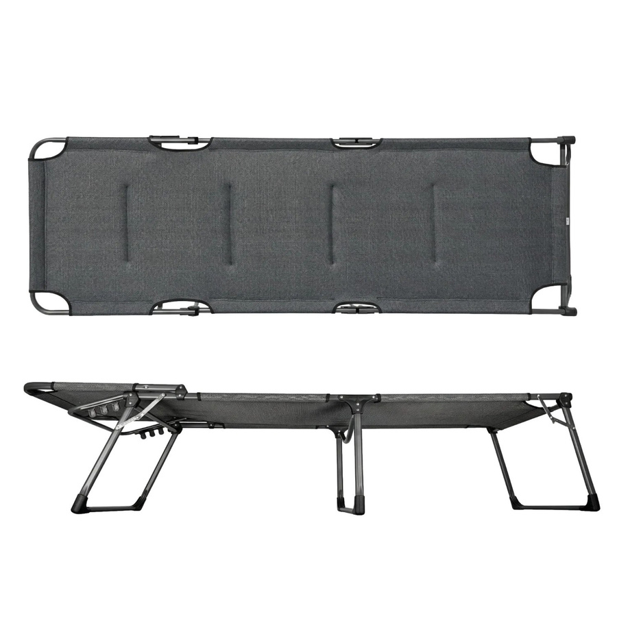 osoltus Sonnenliege XXL Soft Touch Dreibeinliege aus Textilene in Softgrau mit Aluminiumgestell - Bild 2