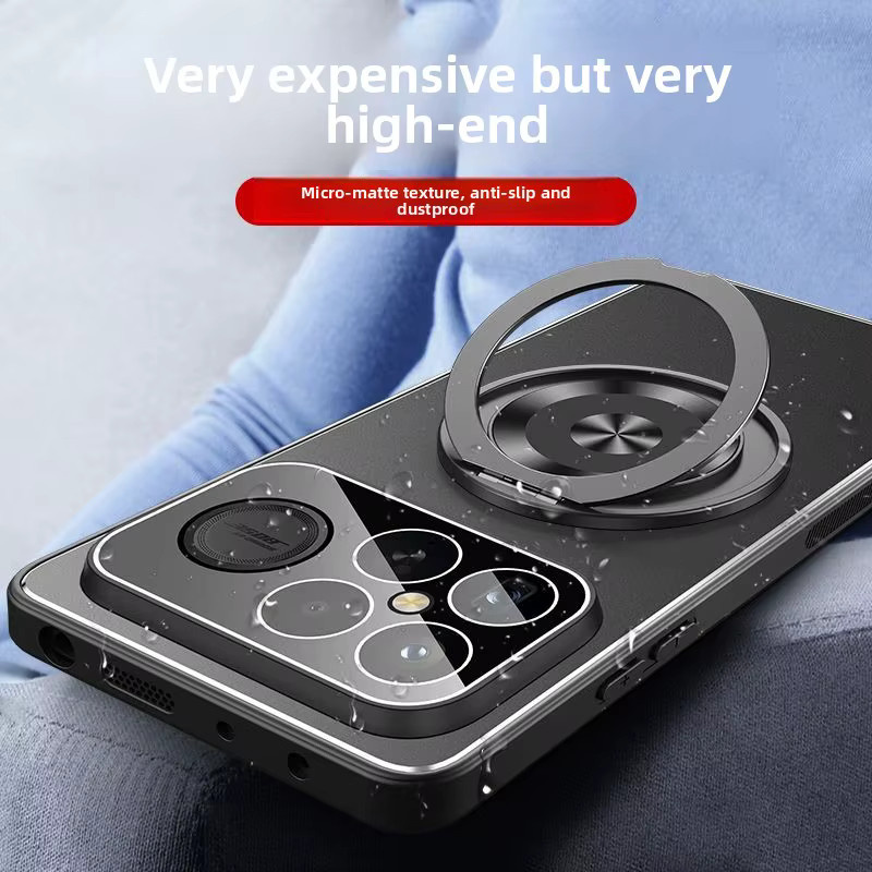 AG Slim Holder Case aus mattiertem Aluminium für Xiaomi Poco F8 Ultra und F7 Pro in Grau mit stoßfester Schutzhülle und Kamera-Vollschutz - Bild 3