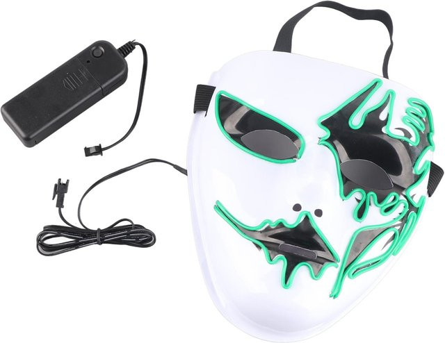 Fishine Leuchtende Maskerade-Maske, Kunststoff, Weiß, Schwarz - Bild 1