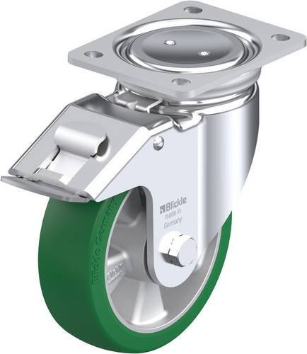 Blickle Lenkrolle LU-ALST 160K-FI mit Feststeller in Silber und Grün, Rad-Durchmesser: 160 mm, Tragfähigkeit: 580 kg - Bild 1