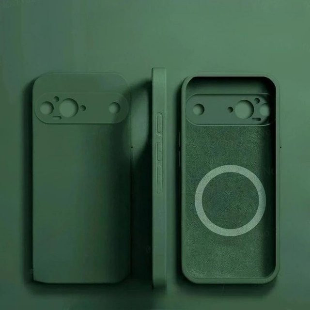 Stoßfeste Silikon-Schutzhülle für Google Pixel 9 Pro XL 8 7 6 A in Grün, kabelloses Laden unterstützt - Bild 1