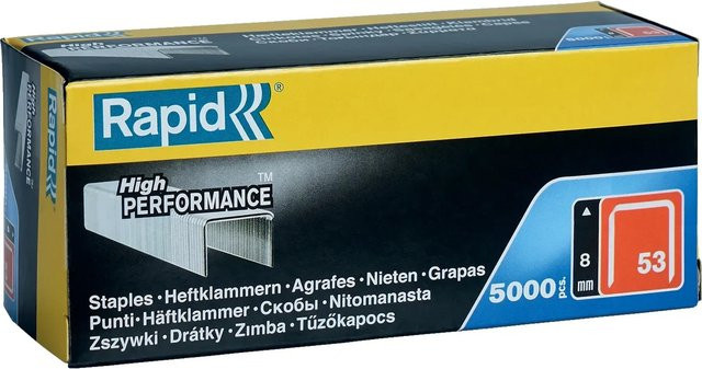 Rapid Tackerklammern Typ 53, 8 mm, silberfarben, 5000 Stück - Bild 1