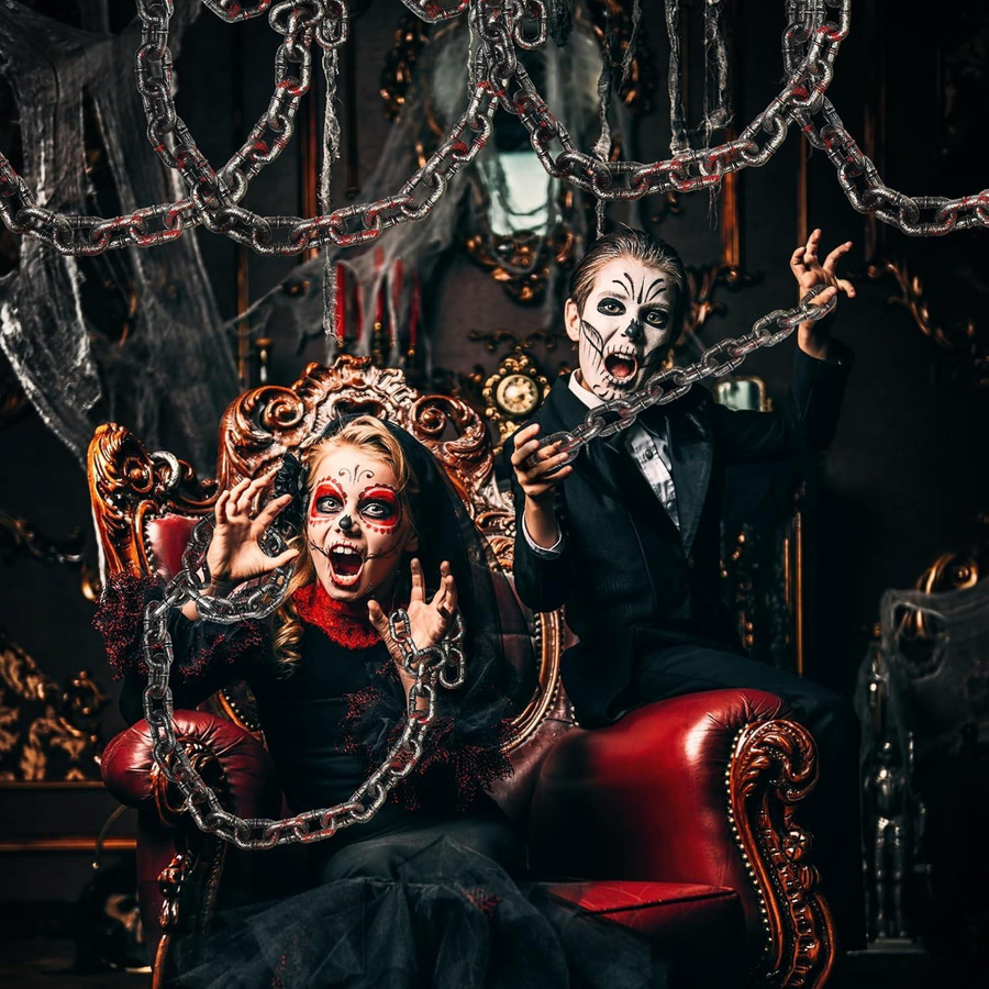 Fashnics Blutige Halloween-Plastikkette als gruselige Kostüm-Requisite und Spukhaus-Dekoration, Länge: 1,8 m - Bild 6