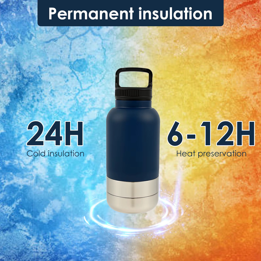 Willstar 3-in-1 Hundewasserflasche aus Edelstahl in Blau, isolierter Futterspender für unterwegs, B/T/H: 26,0 x 10,0 cm - Bild 4