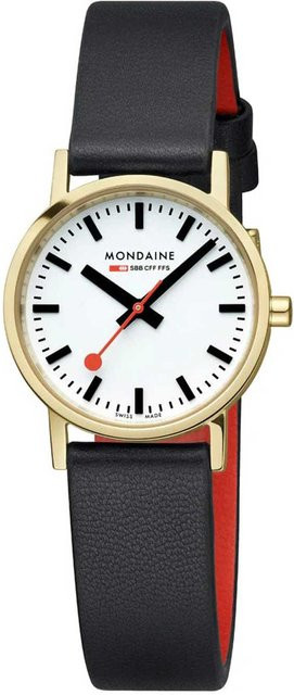 Mondaine Damenuhr, Quarz, Edelstahl, 30 mm, Weiß, 5 ATM - Bild 1