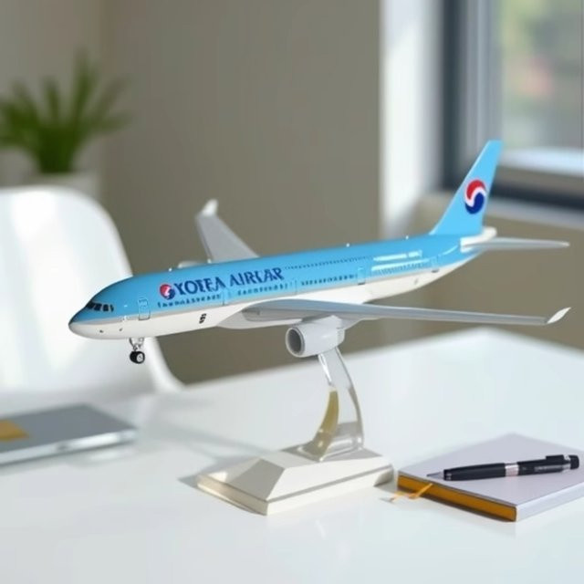 ZOCO Air South Korea Airlines Airways Flugzeugmodell, Metall, Kunststoff, Blau - Bild 1