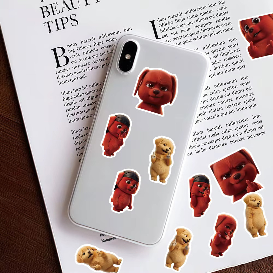 60 Stück Clifford der große rote Hund Aufkleber in Rot und Multicolour für Laptop, Scrapbook, Gepäck und DIY-Projekte - Bild 5