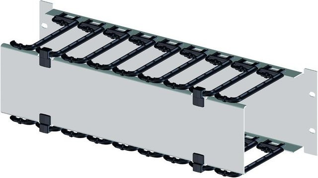 Apranet Kabelmanager 2 HE mit klappbarer Blende, Schwarz und Grau (21-3146-35) - Bild 1