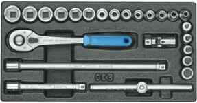 Gedore Steckschlüssel-Sortiment 1500 ES-30 3/8 Zoll in 1/3 ES-Modul in Schwarz und Silber - Bild 1