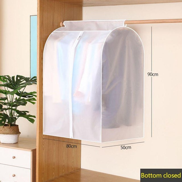 Kleiderschrank Kleidung Abdeckung und Staubschutz mit Deckel, transparent/weiß, B/T/H: 50 x 80 x 90 cm - Bild 1