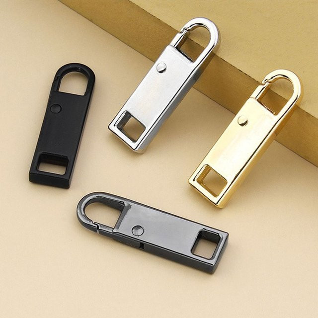 5er Set Metall Zipper Reparatur Kit mit abnehmbaren Zipper Köpfen in Gold und Multicolour für Reisetaschen und Schnallen - Bild 1