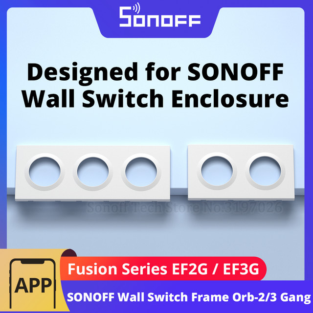 SONOFF Wandschalterrahmen EF2G/EF3G in Weiß für Fusion Series Orb-RBS, Orb-ZBW1L, Orb-MW1 und E1GS - Bild 1