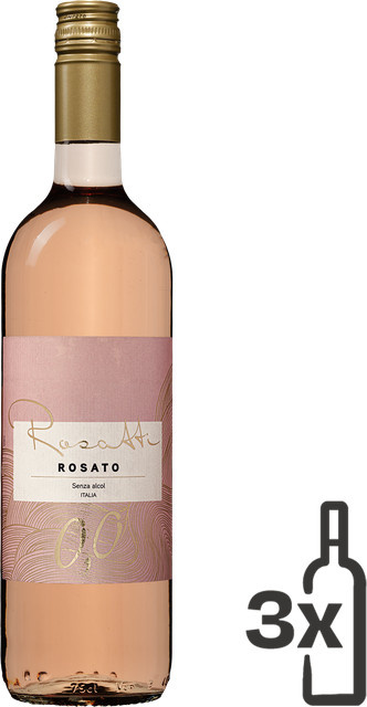 Rosatti Zero Rosato, alkoholfreier Wein, 0,0 %, 3 x 0,75 l - Bild 1
