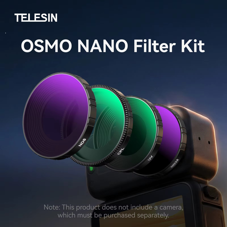 TELESIN Schnellwechsel-Objektivfilter-Set mit CPL ND8 ND16 ND32 UV und Diffusionsfilter in Schwarz für DJI OSMO Nano - Bild 2