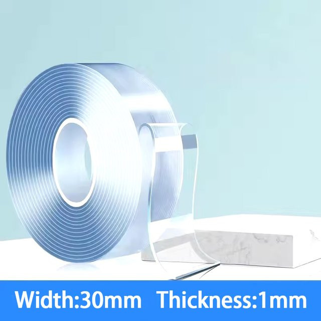 Ctzszzmm doppelseitiges Klebeband aus PET, transparent, 1 mm dick, wasserfest und wiederverwendbar - Bild 1