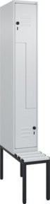 C+P Z-Spind Classic PLUS Sitzbank mit 2 Fächern und Sicherheits-Drehriegel, Kunststoff-Sitzfläche, B/T/H: 212,0 x 30,0 x 81,5 cm - Bild 1