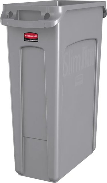 Rubbermaid Slim Jim Mülleimer mit Belüftungskanälen, Grau, H x B x T: 76,2 x 28 x 56 cm - Bild 1