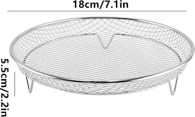 Stapelbarer Air Fryer Grill aus Edelstahl in Weiß, Durchmesser: 18 cm - Bild 1