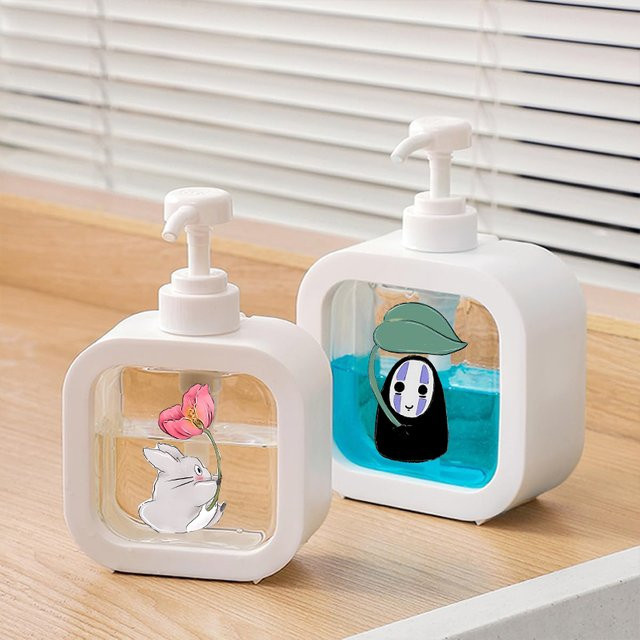 Bandai Totoro Seifenspender transparent, nachfüllbare Flasche mit Pumpe, 300 ml - Bild 1