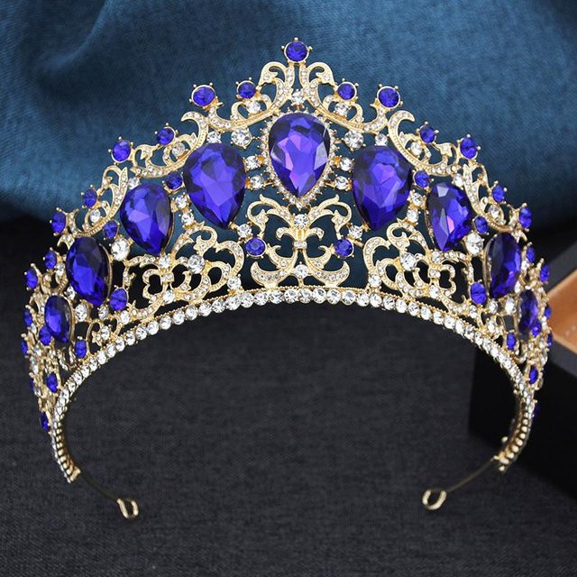 YIRAN Jewelry Diadem, Kristall, Gold, Damen - Bild 1